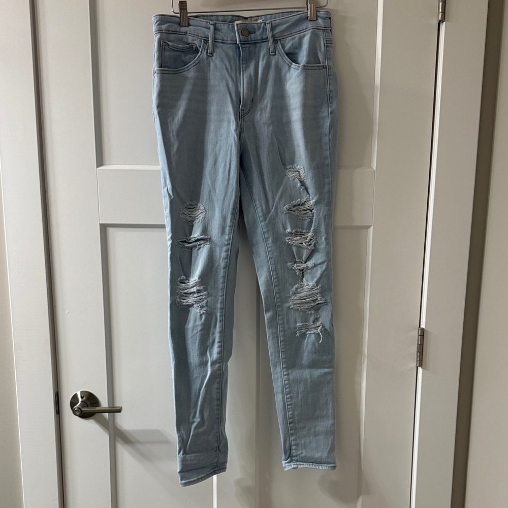 Levi's Light Blue Distressed Skinny Jeans